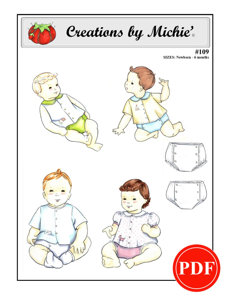 109 - Printable Infant Shirt & Diaper Cover