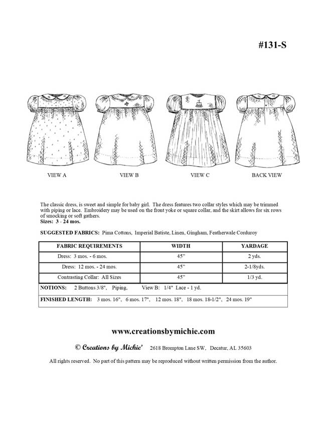 131-S - Printable Classic Dress Small