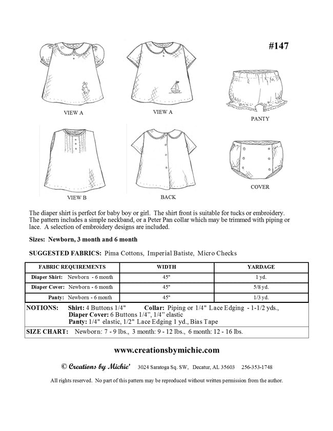 147 - Printable Diaper Shirt & Cover
