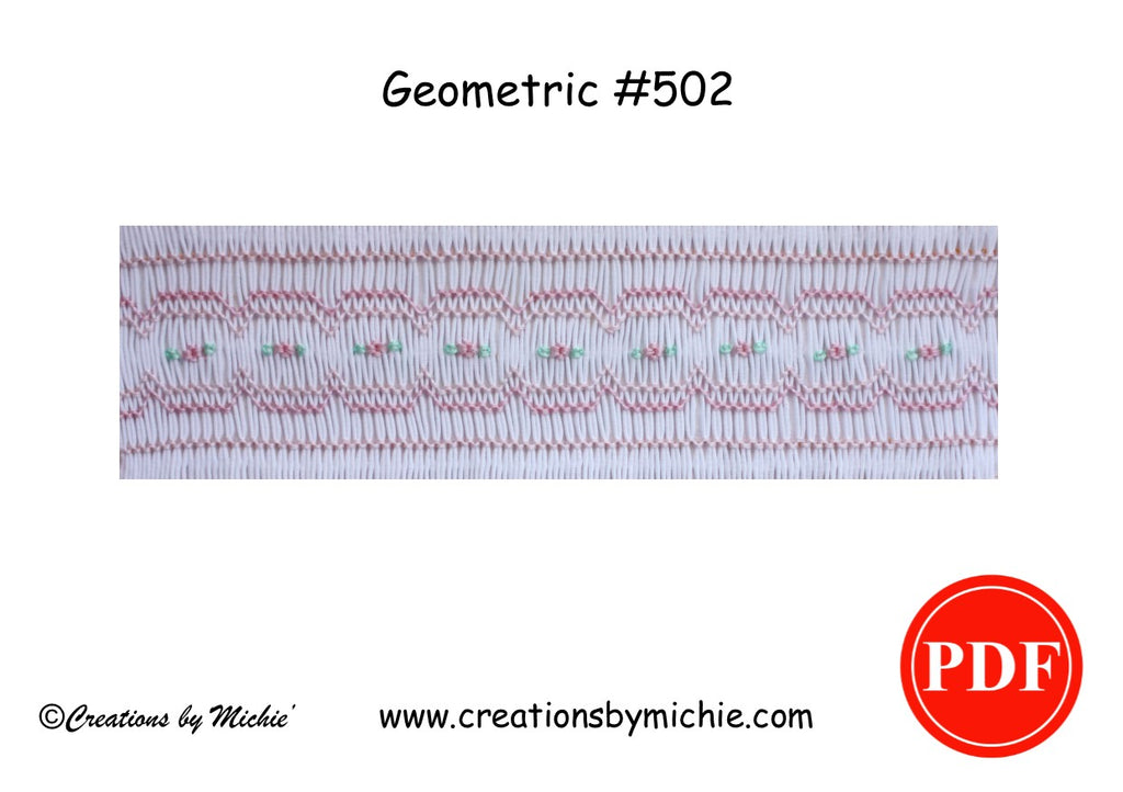 Printable Geometric Smocking Design – 502