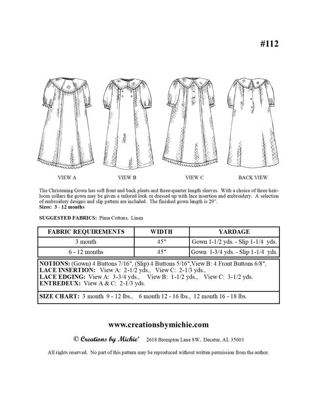 Vintage Sewing Pattern Infant Dress and Petticoat Christening Gown with  Embroidery Transfer #3120 - INSTANT DOWNLOAD