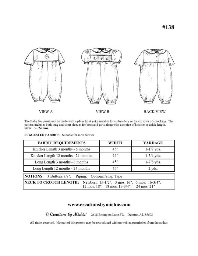 138 - Printable Baby Jumpsuit