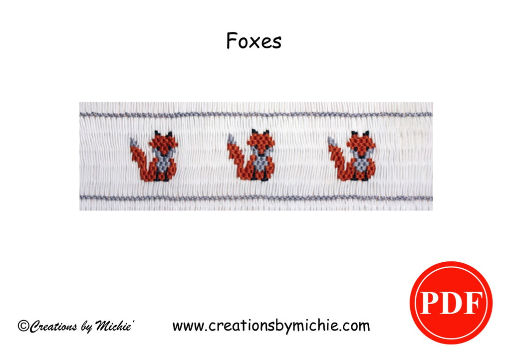 Printable Foxes Smocking Design